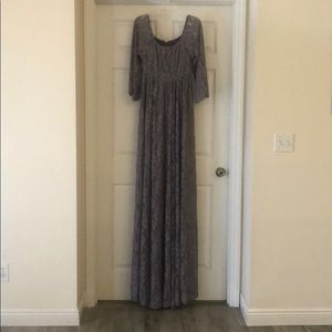 Lavender Lace Off Shoulder Maternity Picture Dress